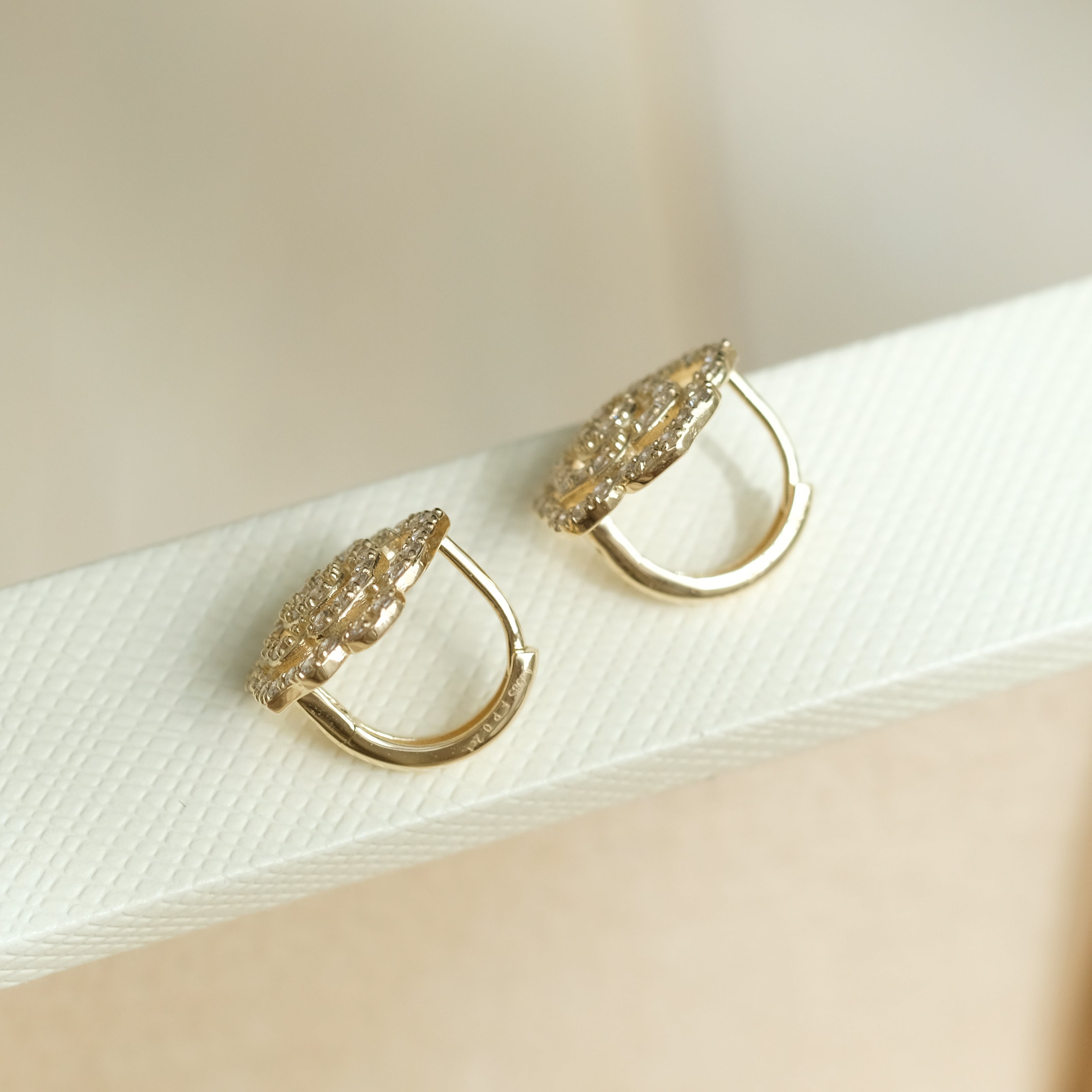 Camellia Flower Hoops