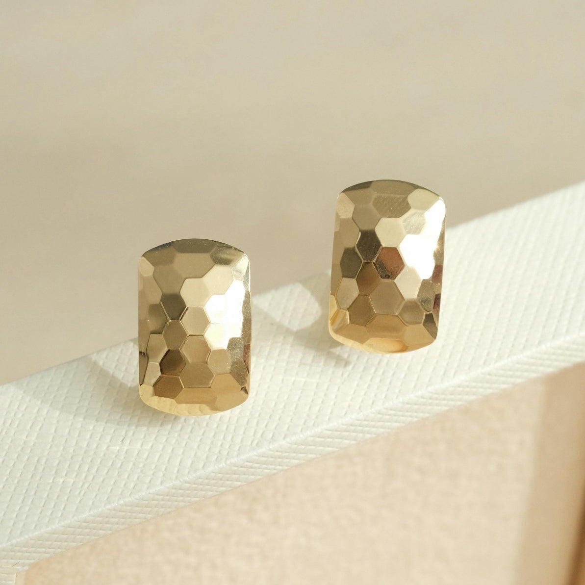 Honeycomb Clip Earrings