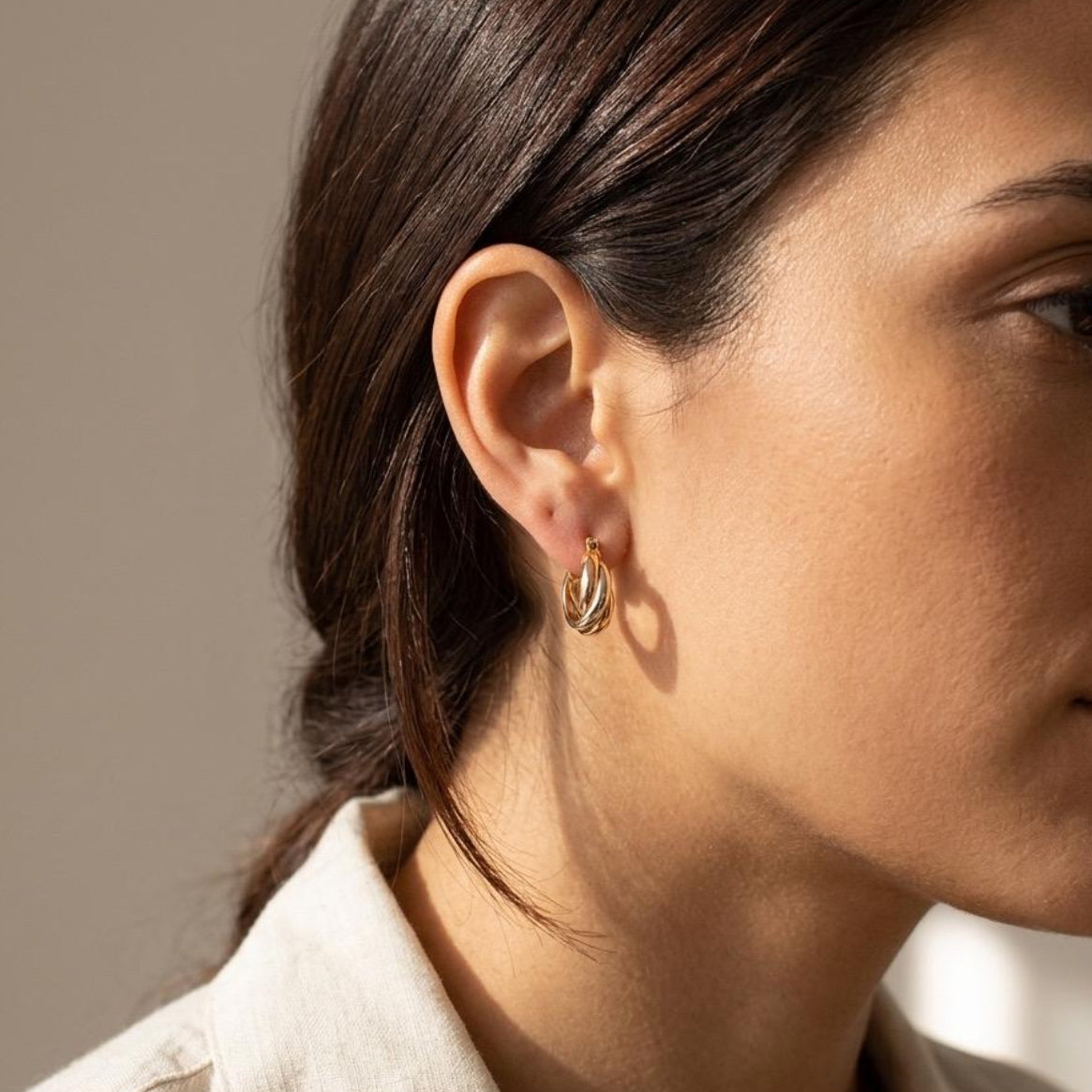 Three Tone Twist Earrings
