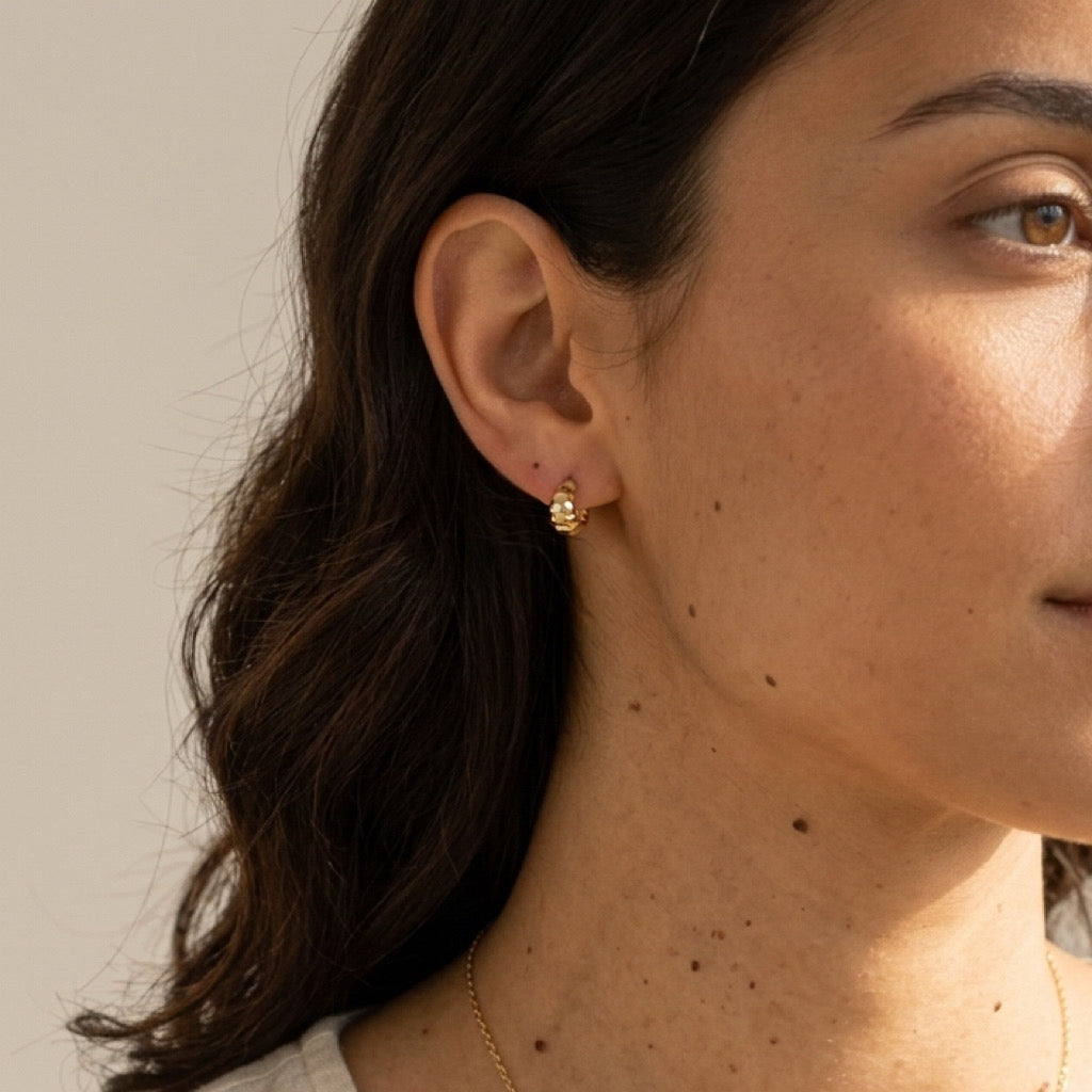 faceted tapered hoops