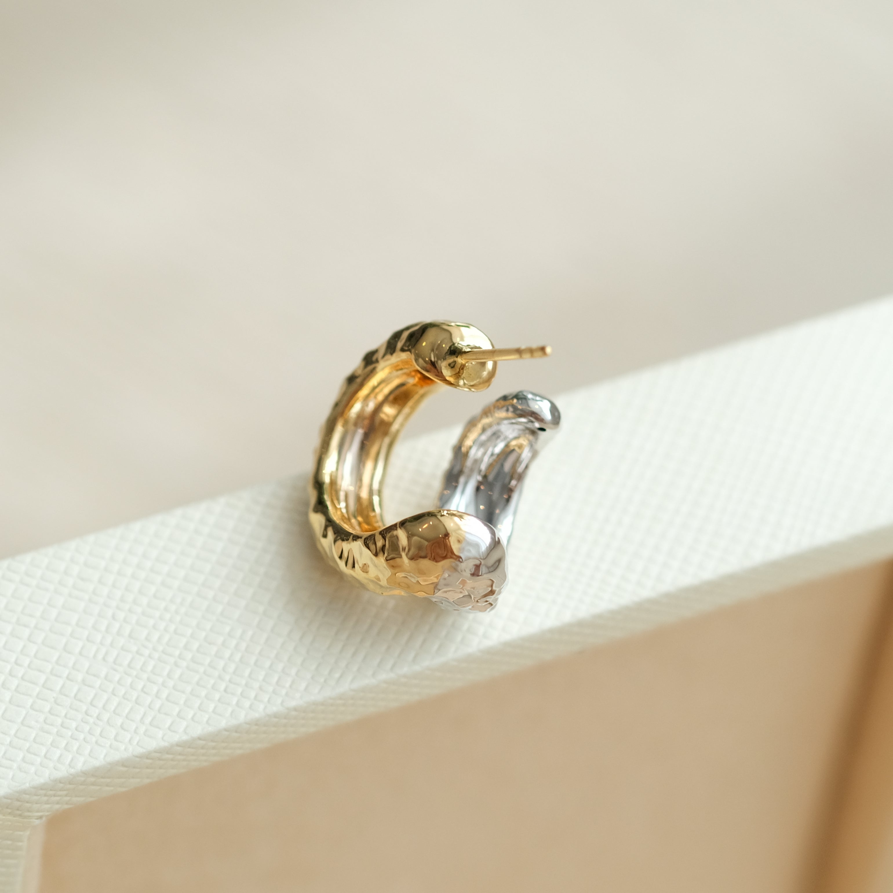 Hammered Two Tone Hoops