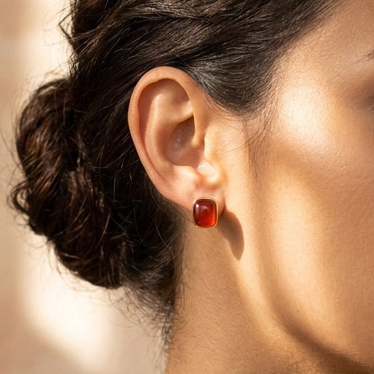 Red Onyx Hoops
