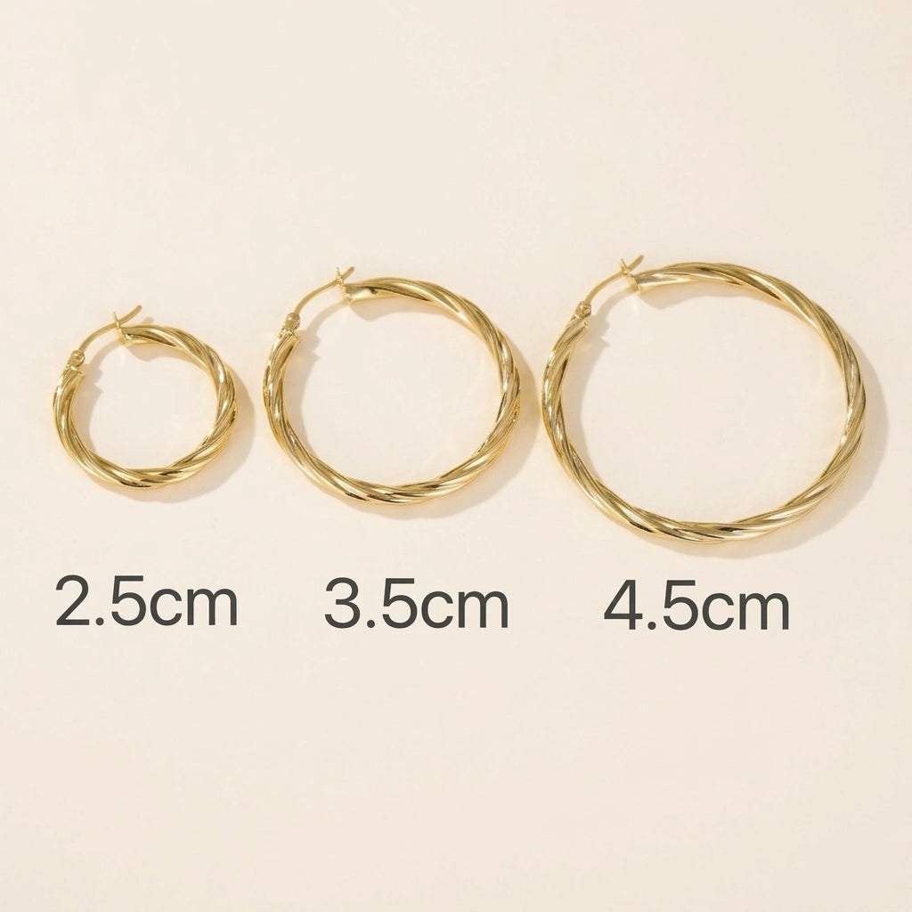 3mm Twist Earring