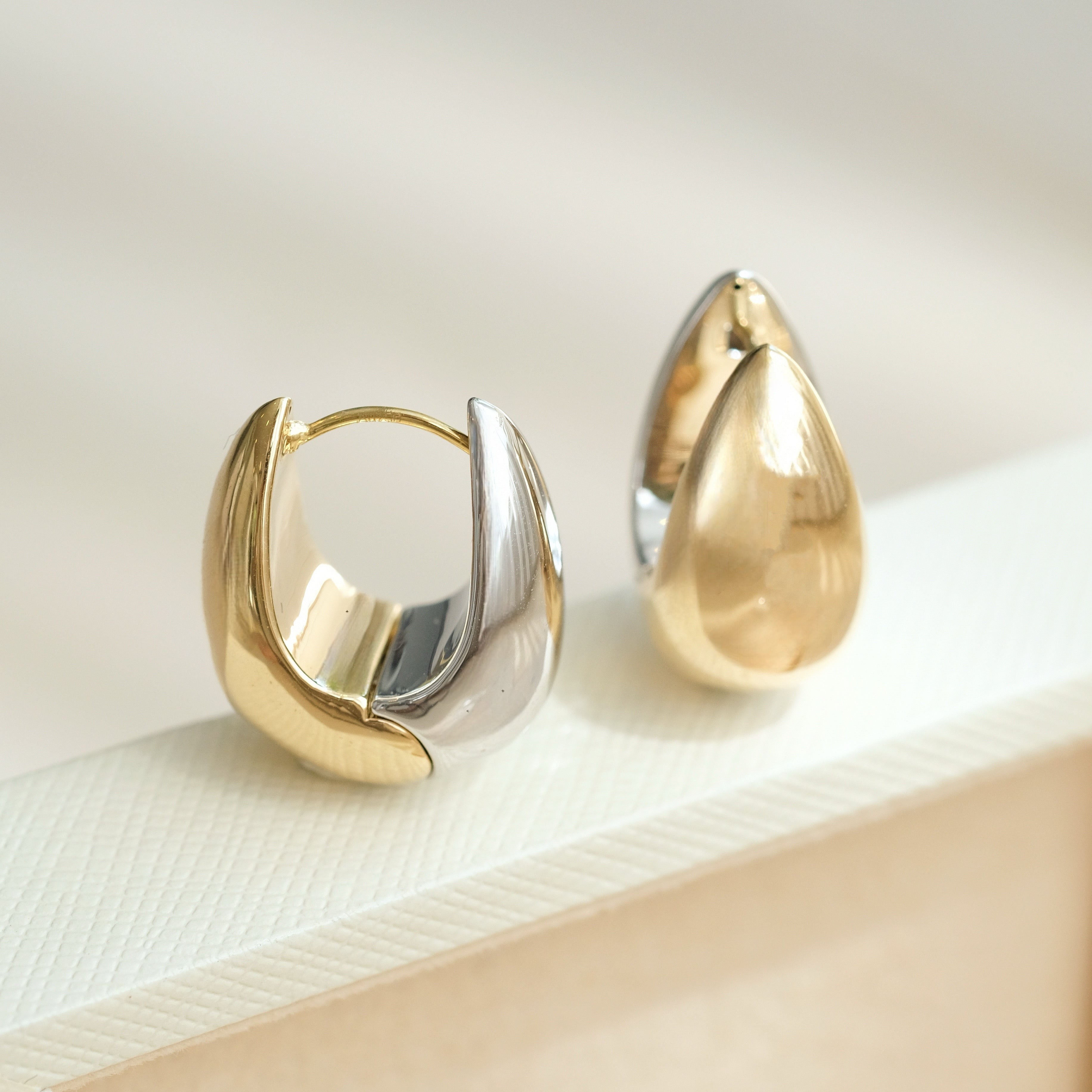 Two Tone Tapered Earrings