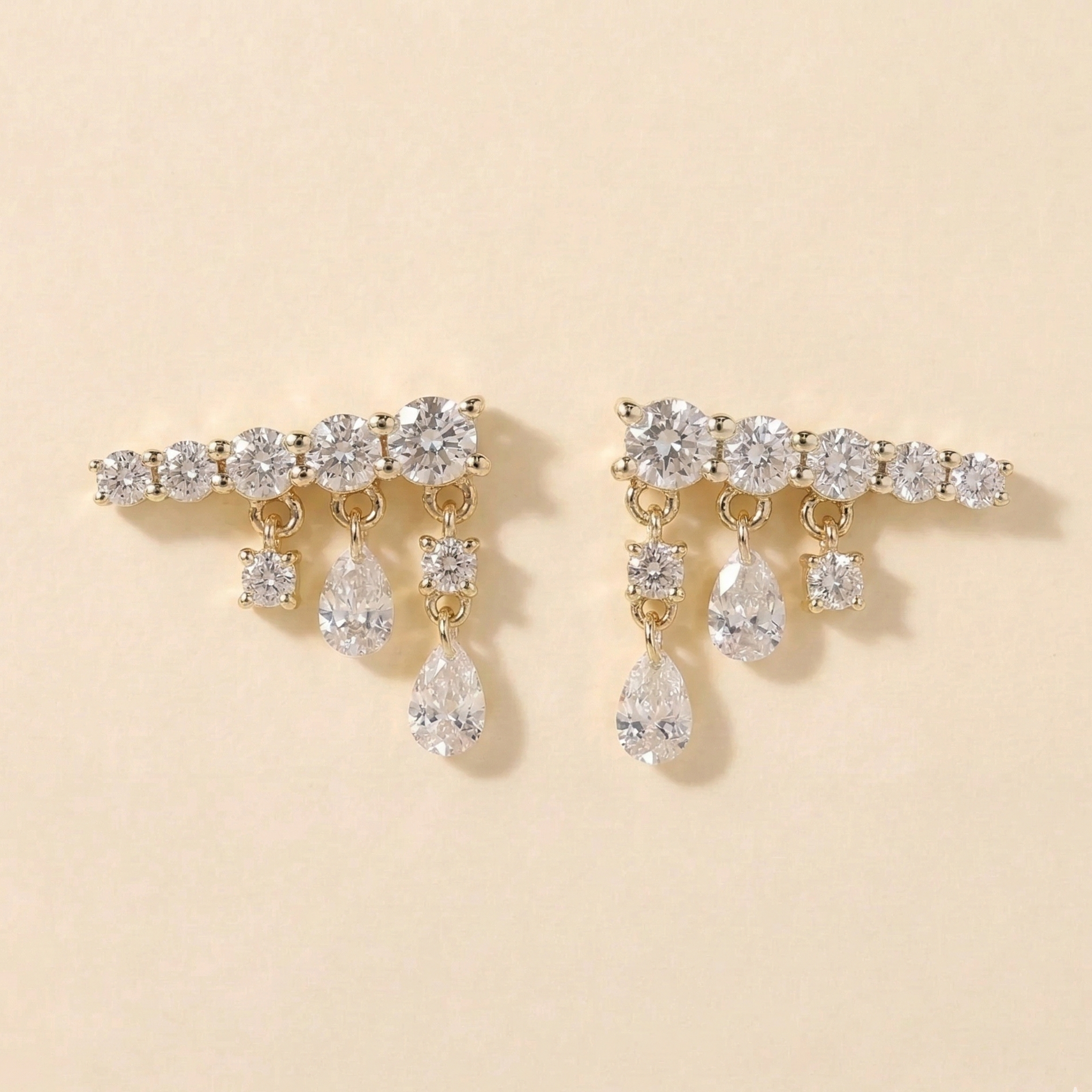 Dangling Diamonds Studs
