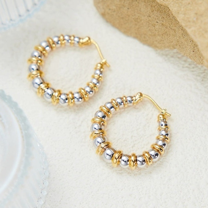 Two Tone Beads Hoop