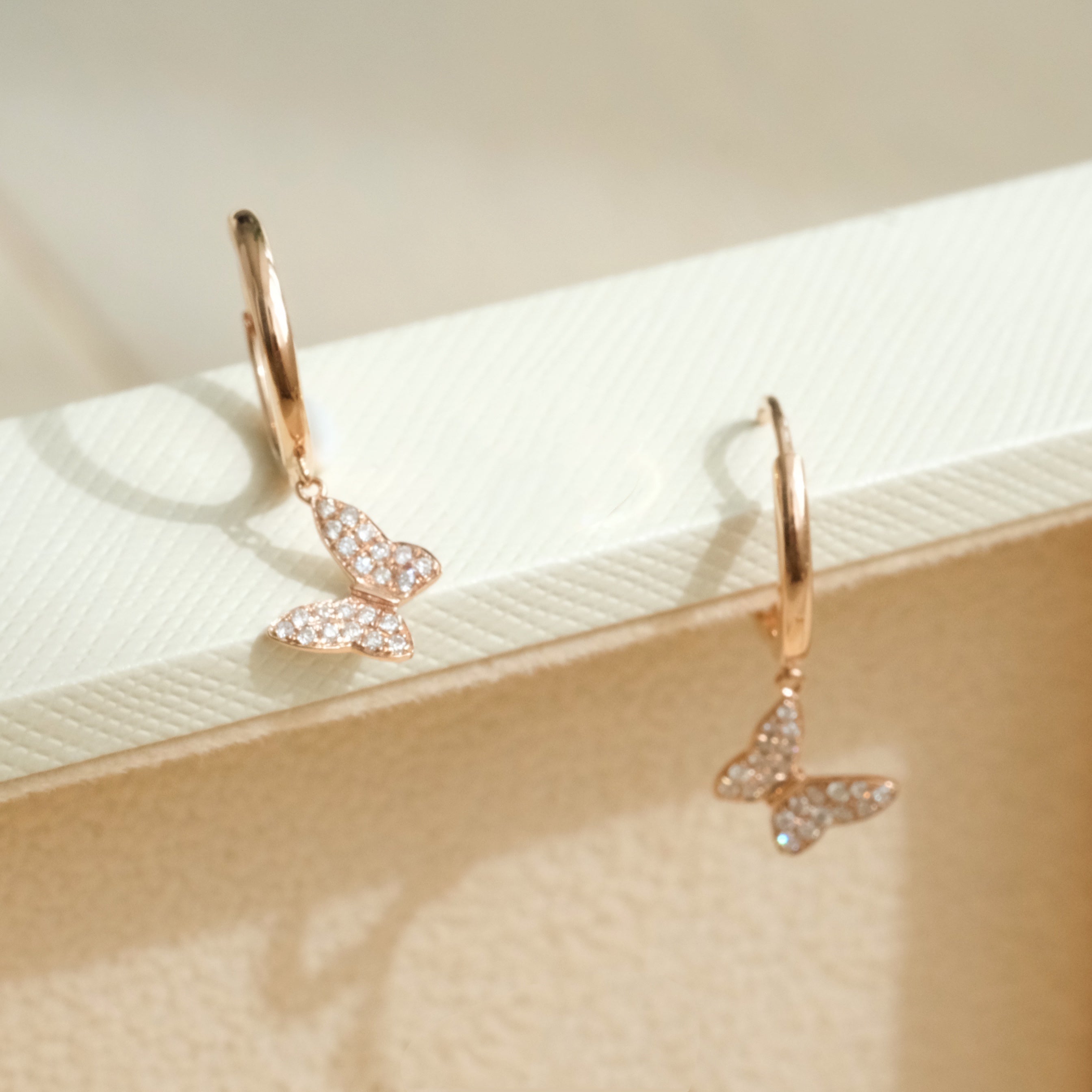 Butterfly Diamond Hoop