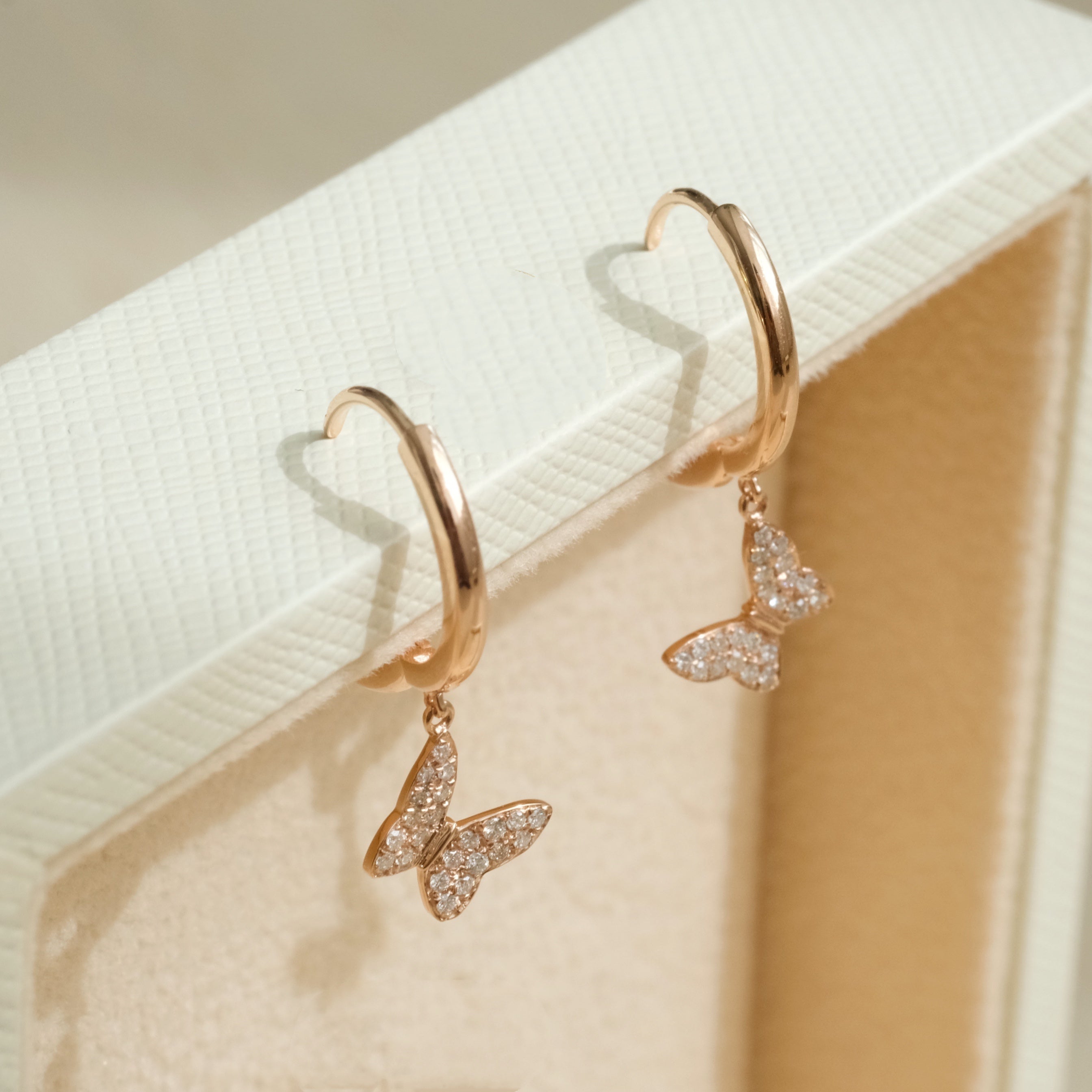 Butterfly Diamond Hoop