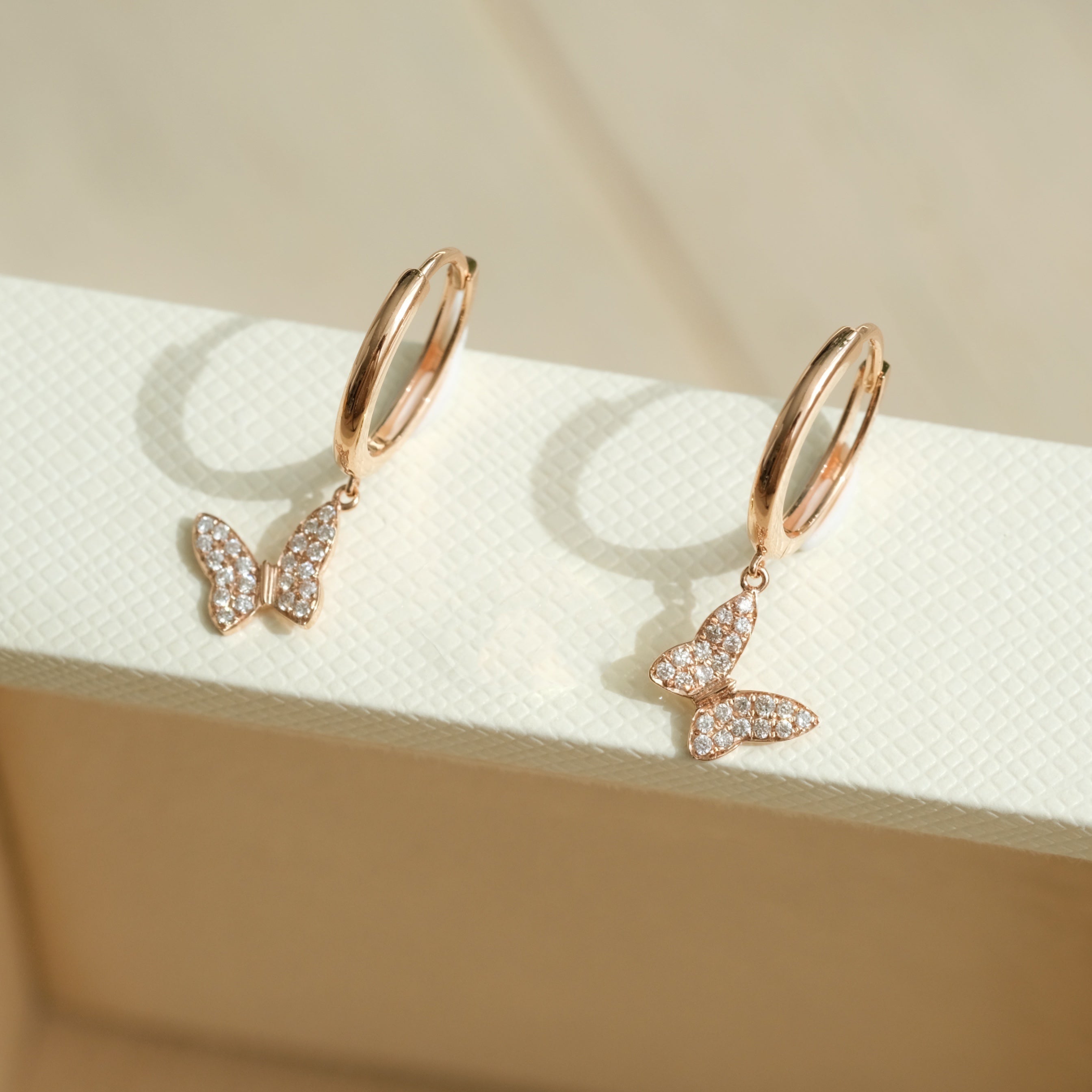 Butterfly Diamond Hoop