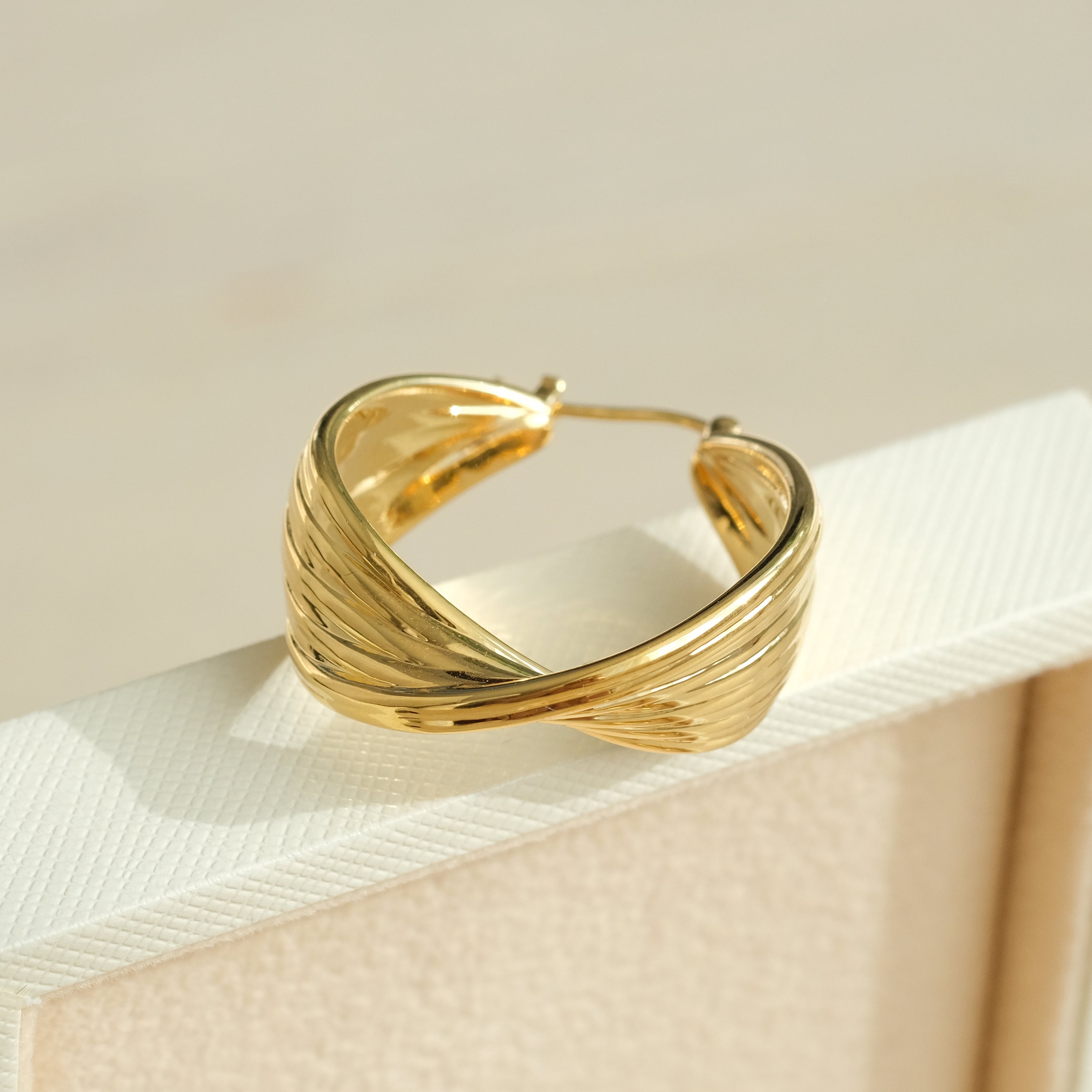 Twisted Ridge Hoop Earrings