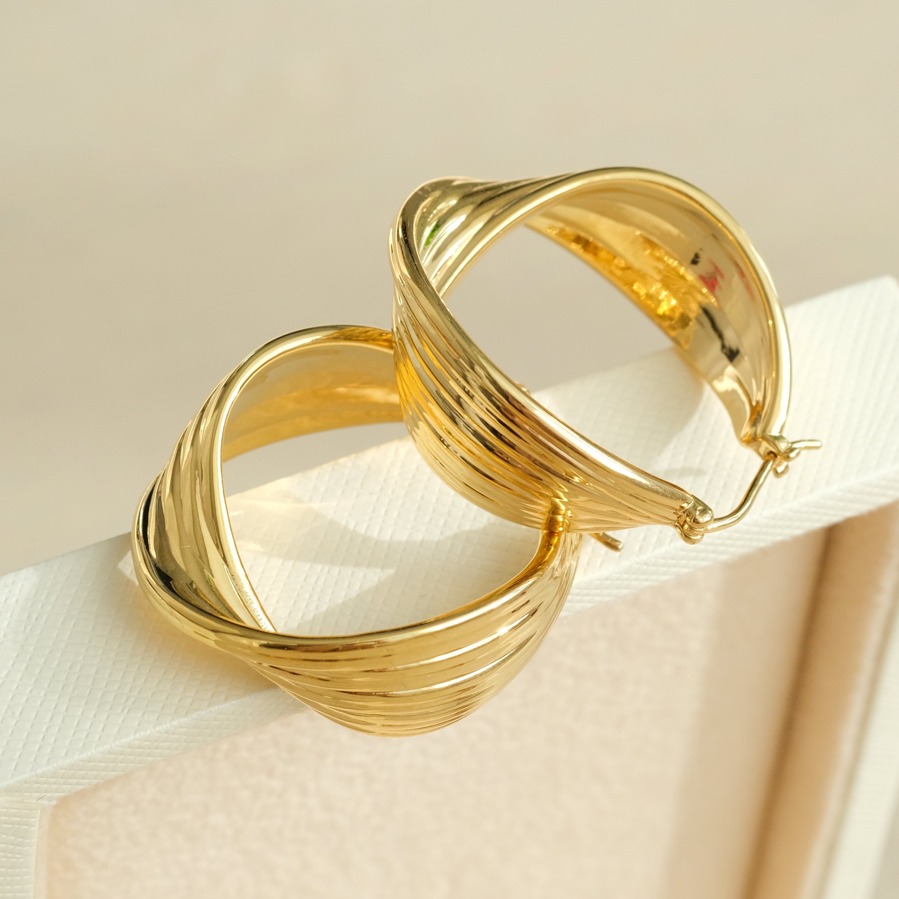 Twisted Ridge Hoop Earrings