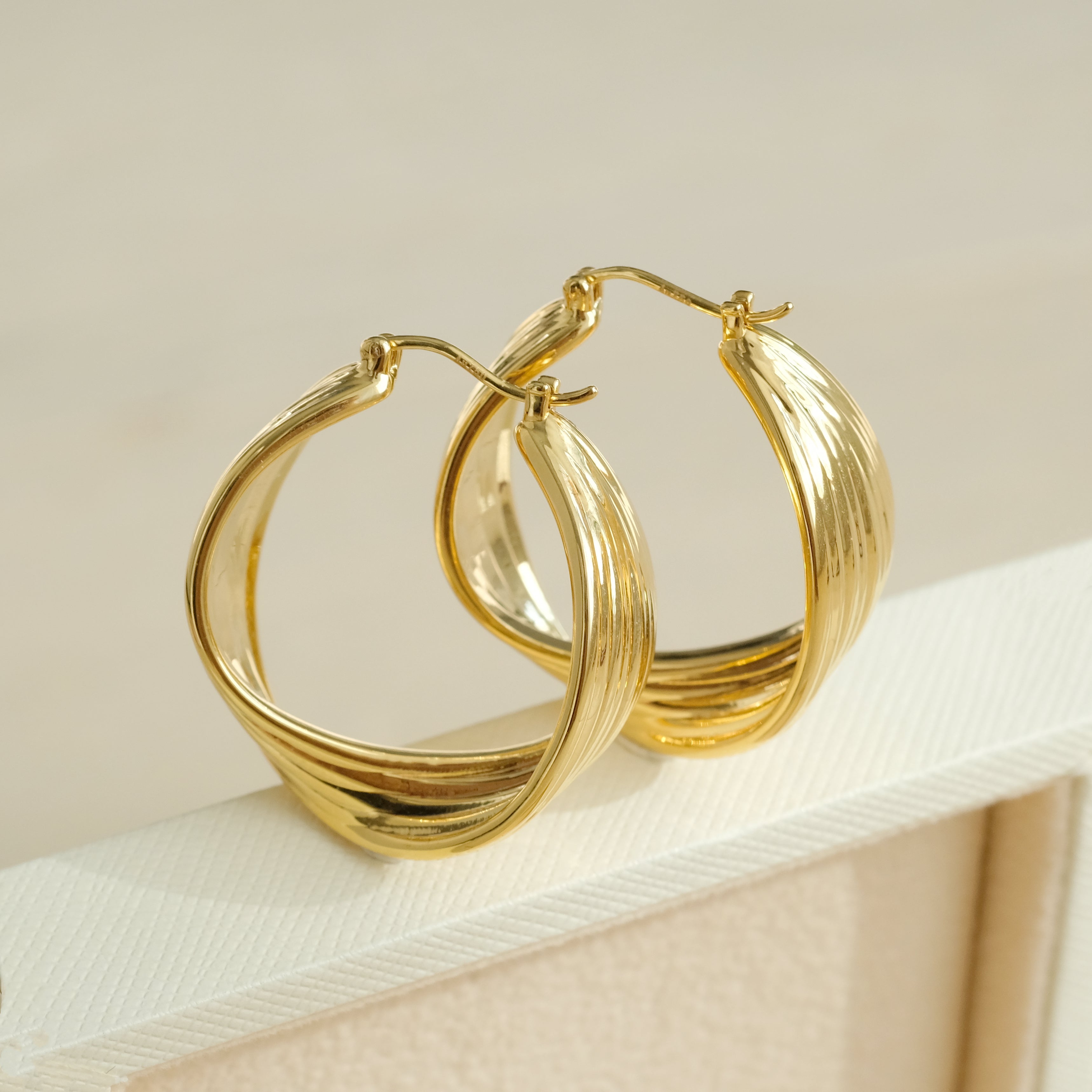 Twisted Ridge Hoop Earrings