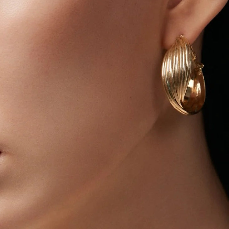 Twisted Ridge Hoop Earrings