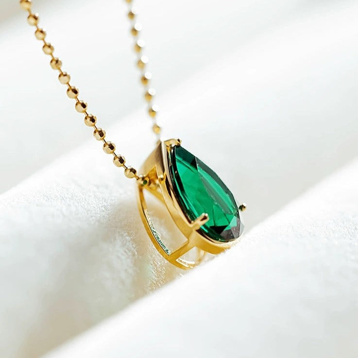 Teardrop Emerald Charm