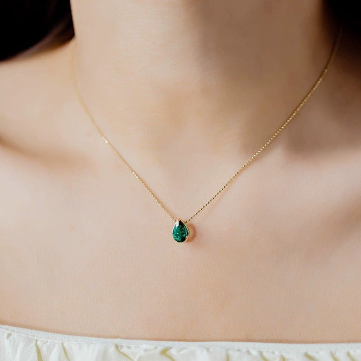 Teardrop Emerald Charm