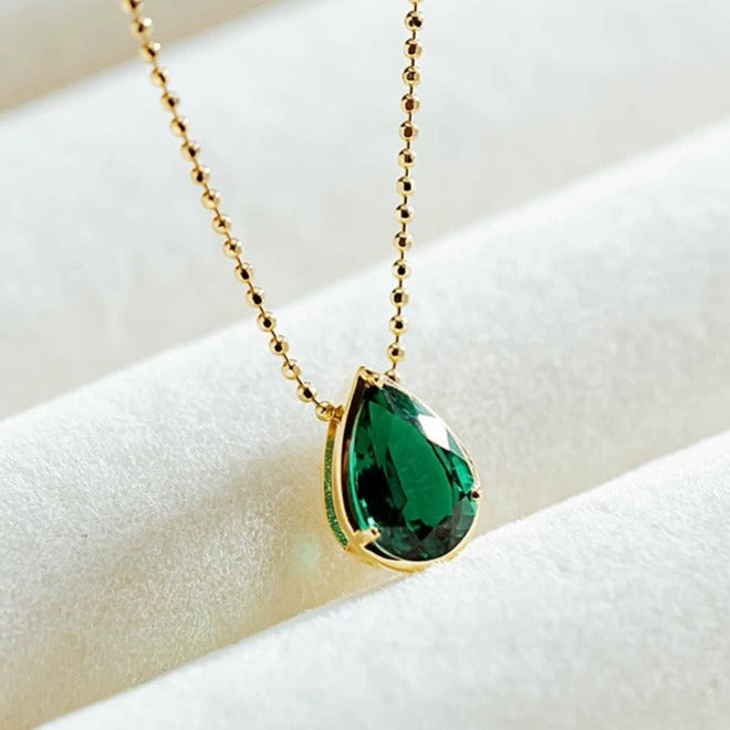 Teardrop Emerald Charm
