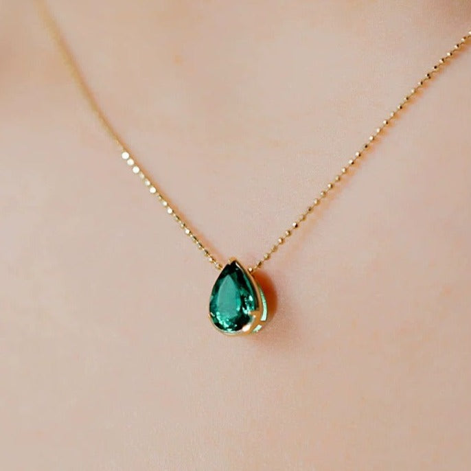 Teardrop Emerald Charm