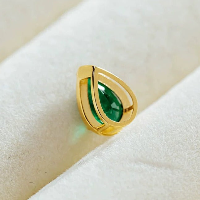 Teardrop Emerald Charm