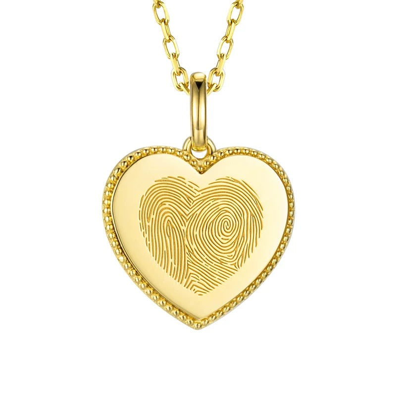 18K Solid Gold Mum Personalised Pendant Heart