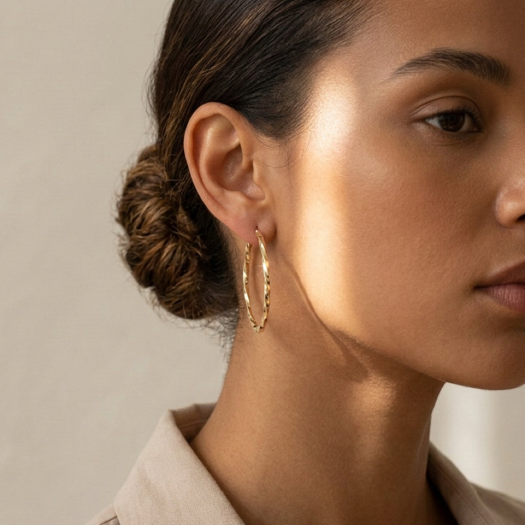 Gold Twist Hoop