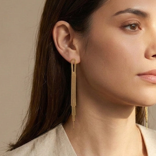 Golden Tassel Earrings