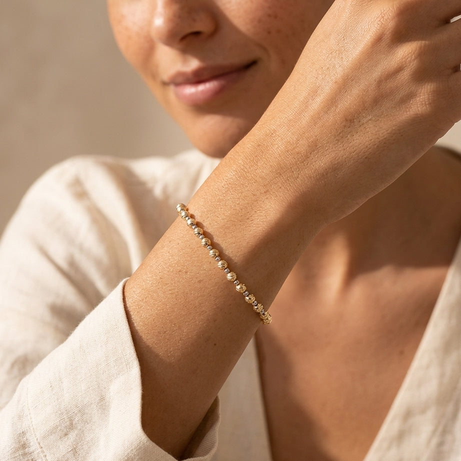 Large Two Tone Beads Bracelet