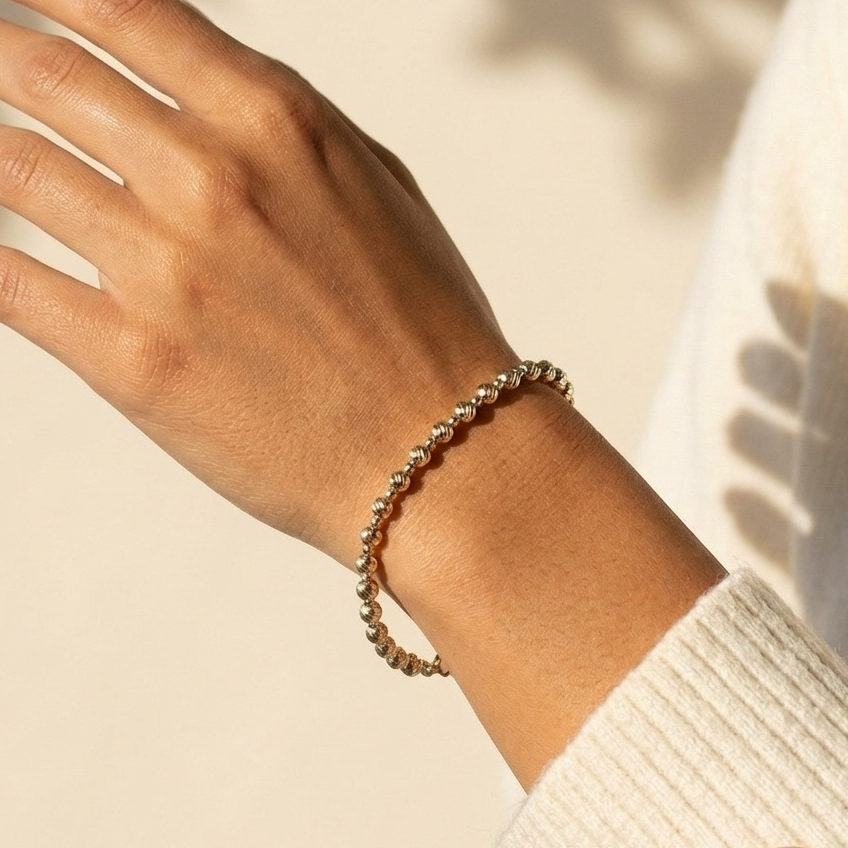 Large Two Tone Beads Bracelet