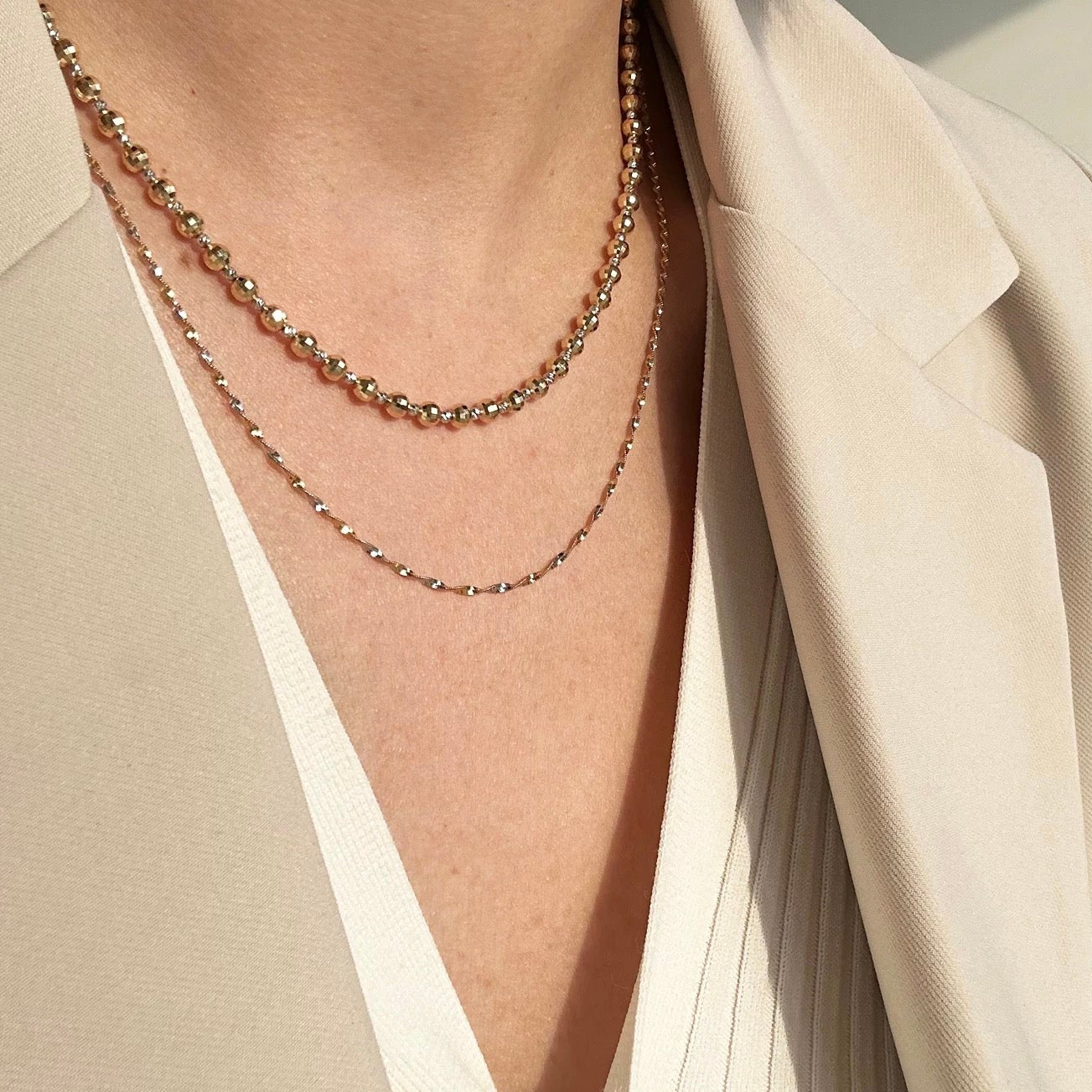 Two Tone Thin Twist Chain