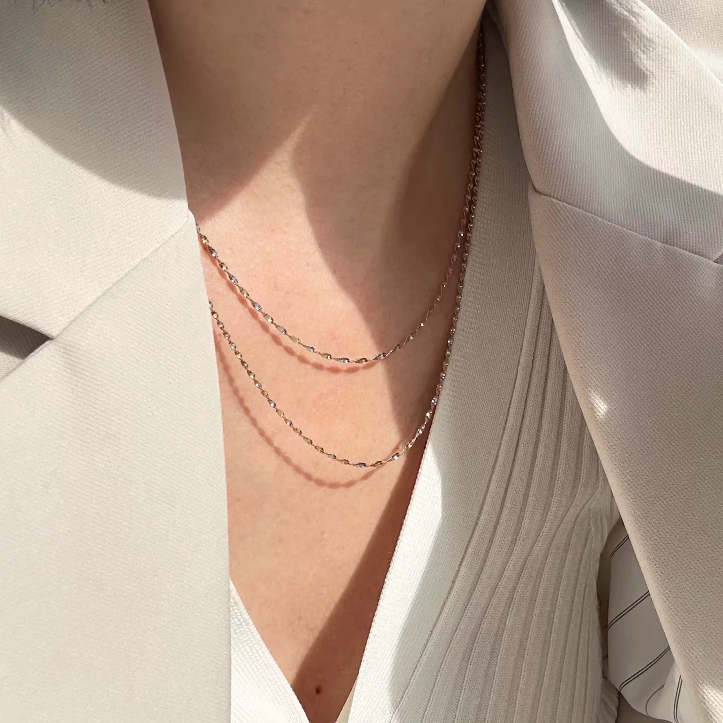 Two Tone Thin Twist Chain