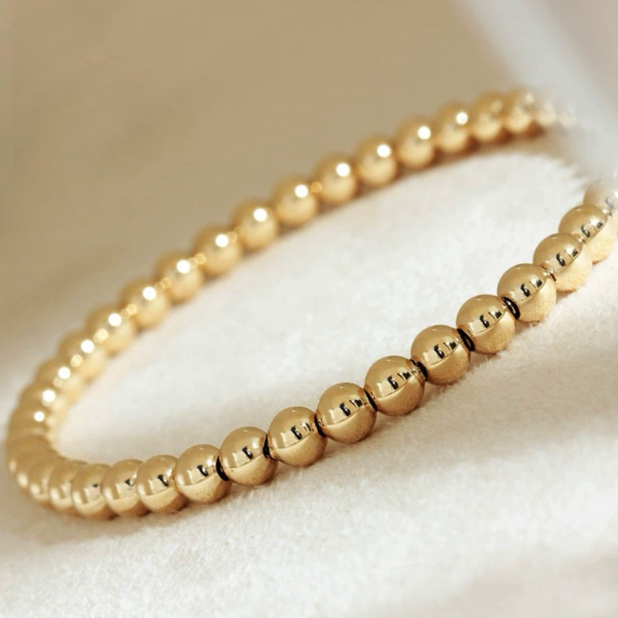 4mm Polished Beads Bracelet