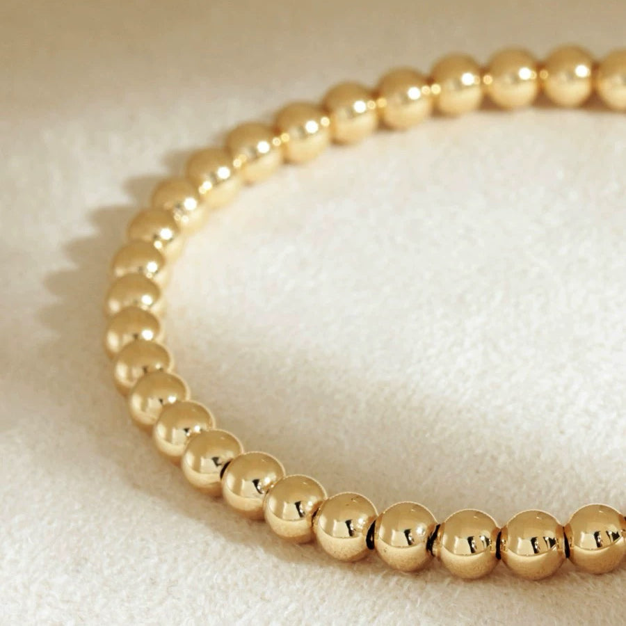 4mm Polished Beads Bracelet