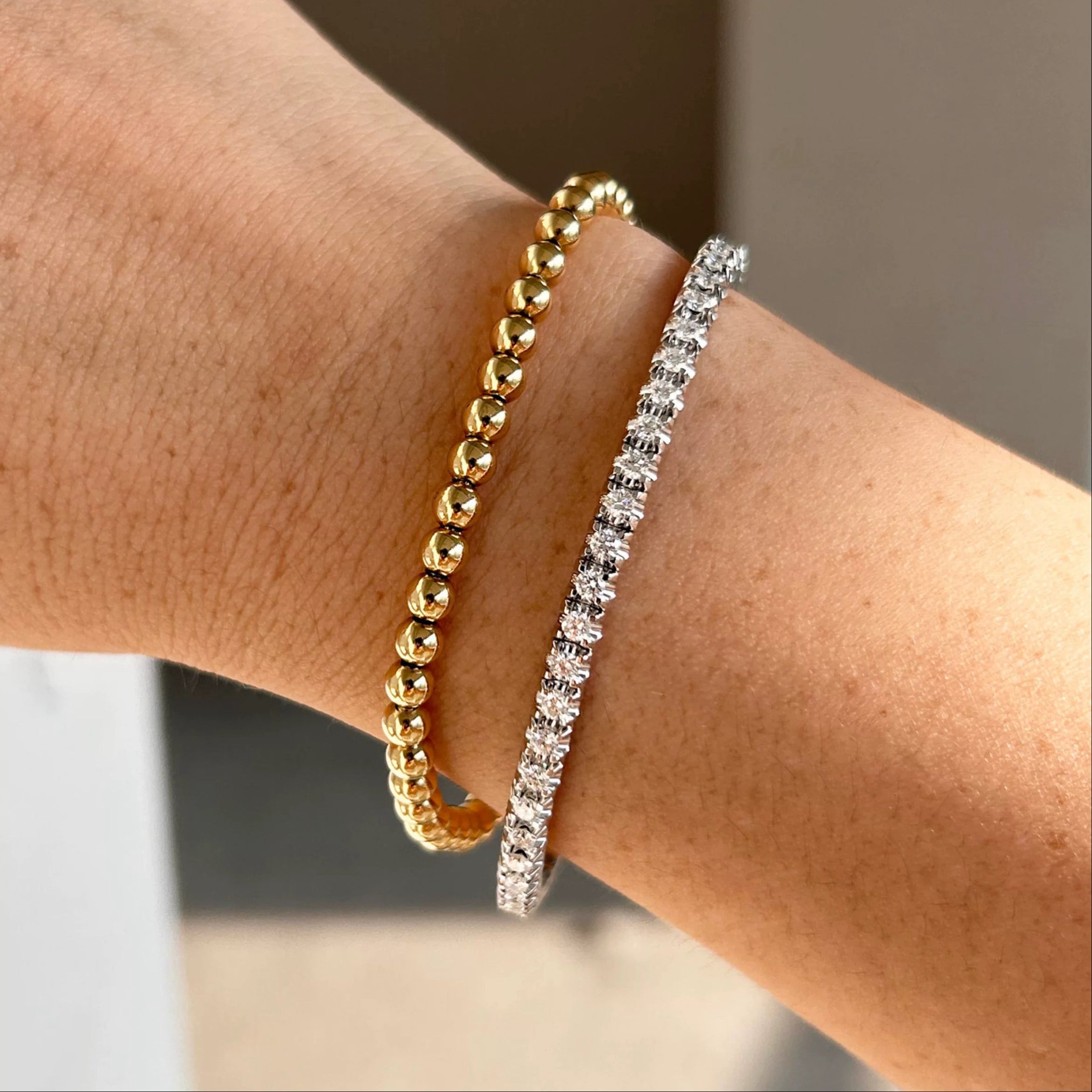 4mm Polished Beads Bracelet