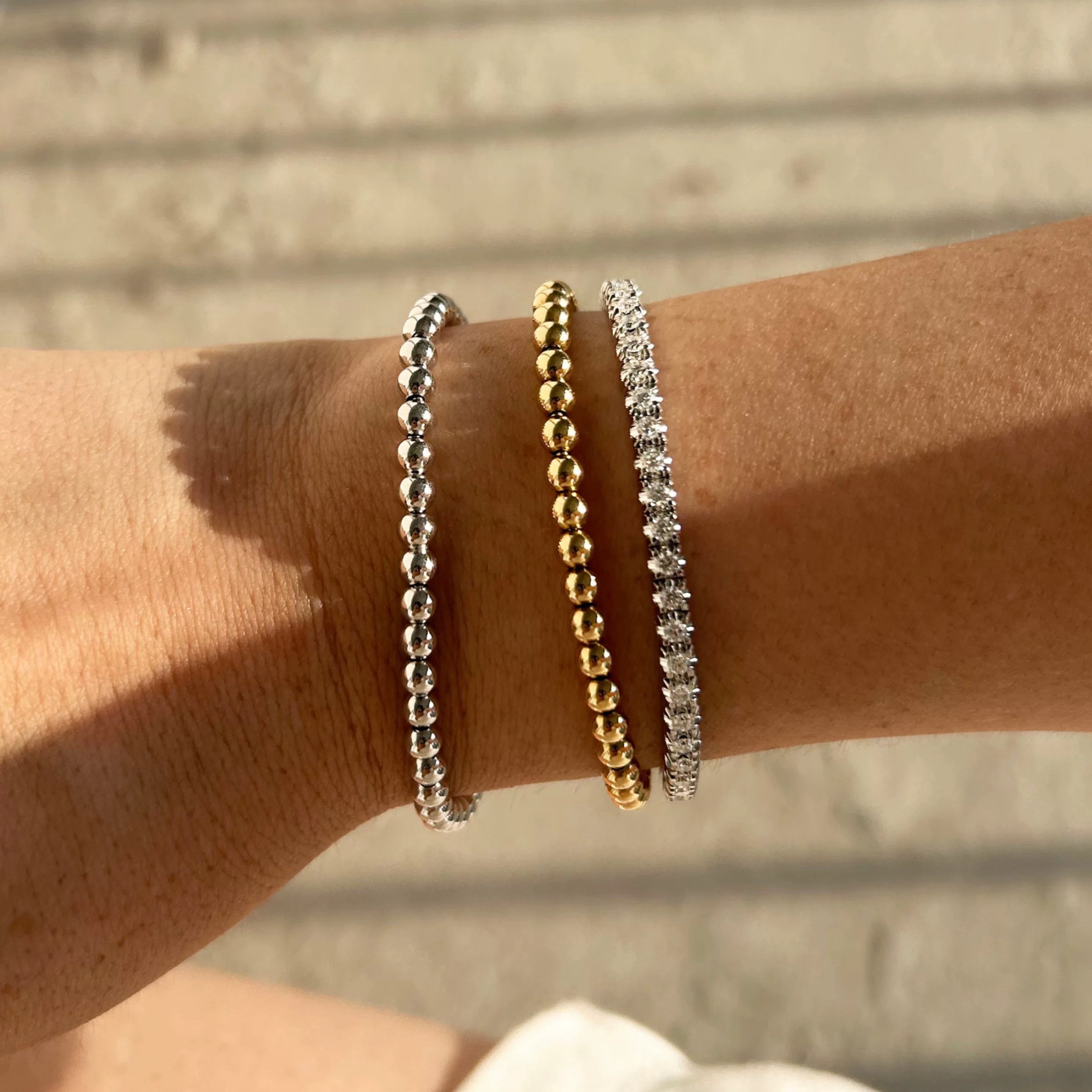 4mm Polished Beads Bracelet