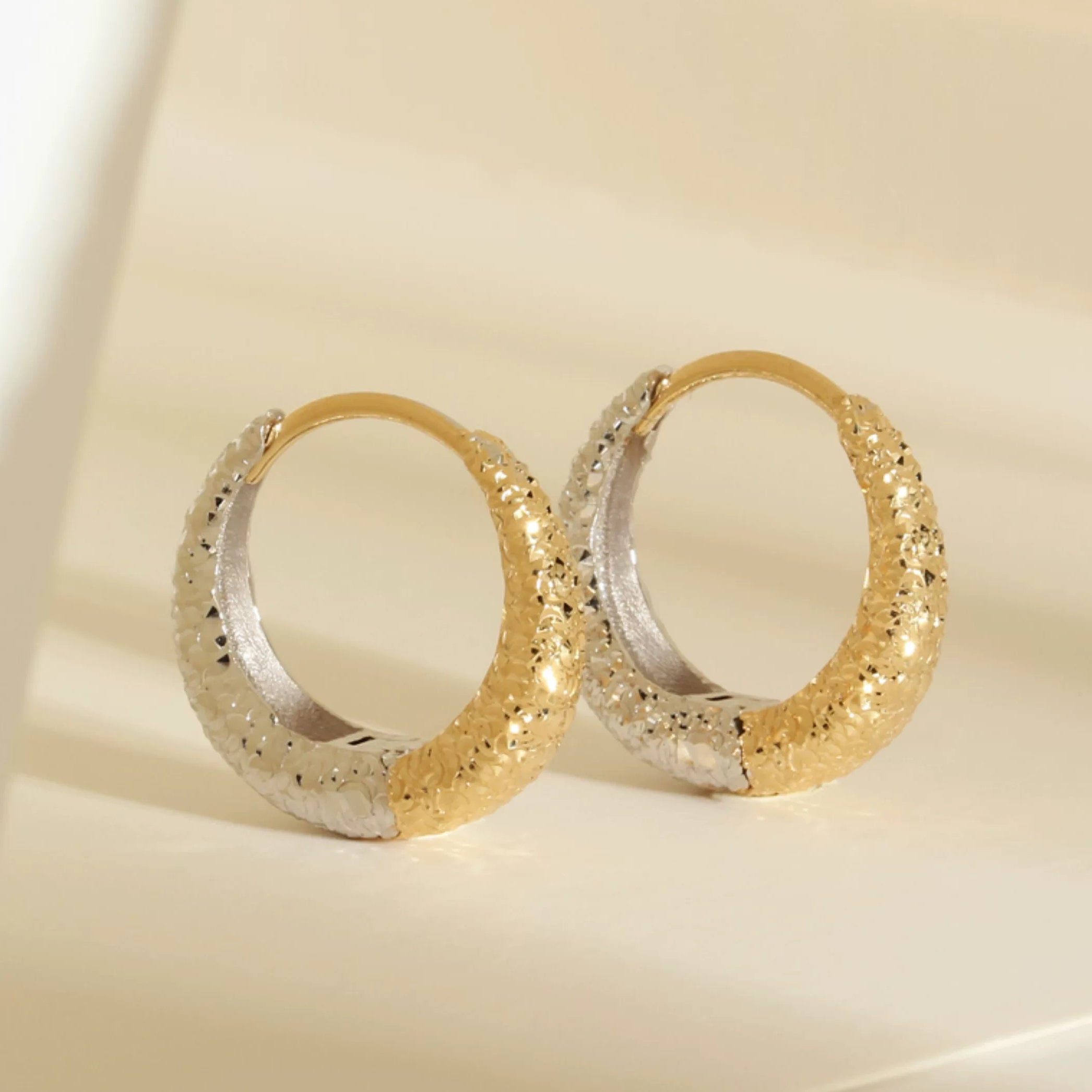 Two Tone Sparkle Hoops