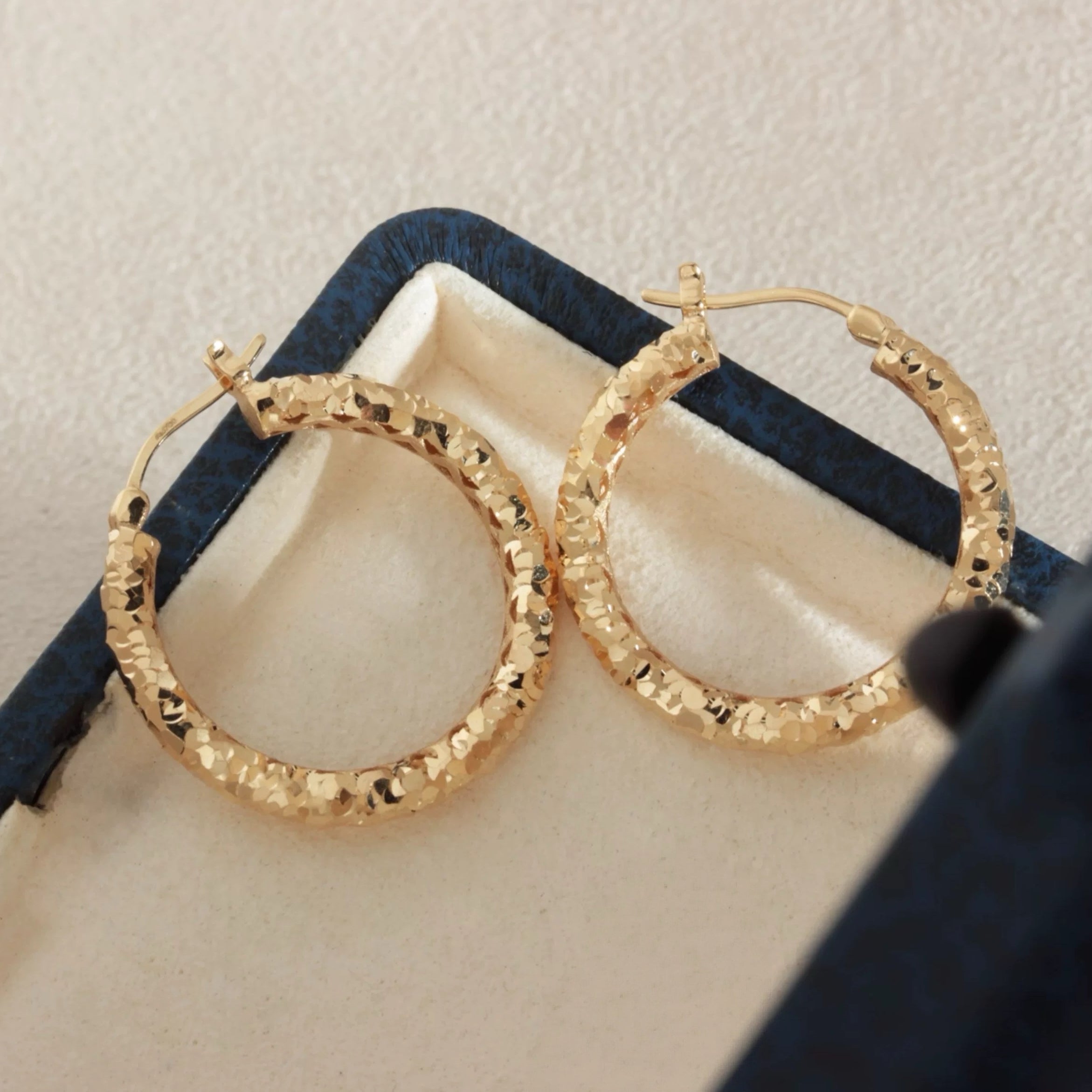 Thin Faceted Hoops