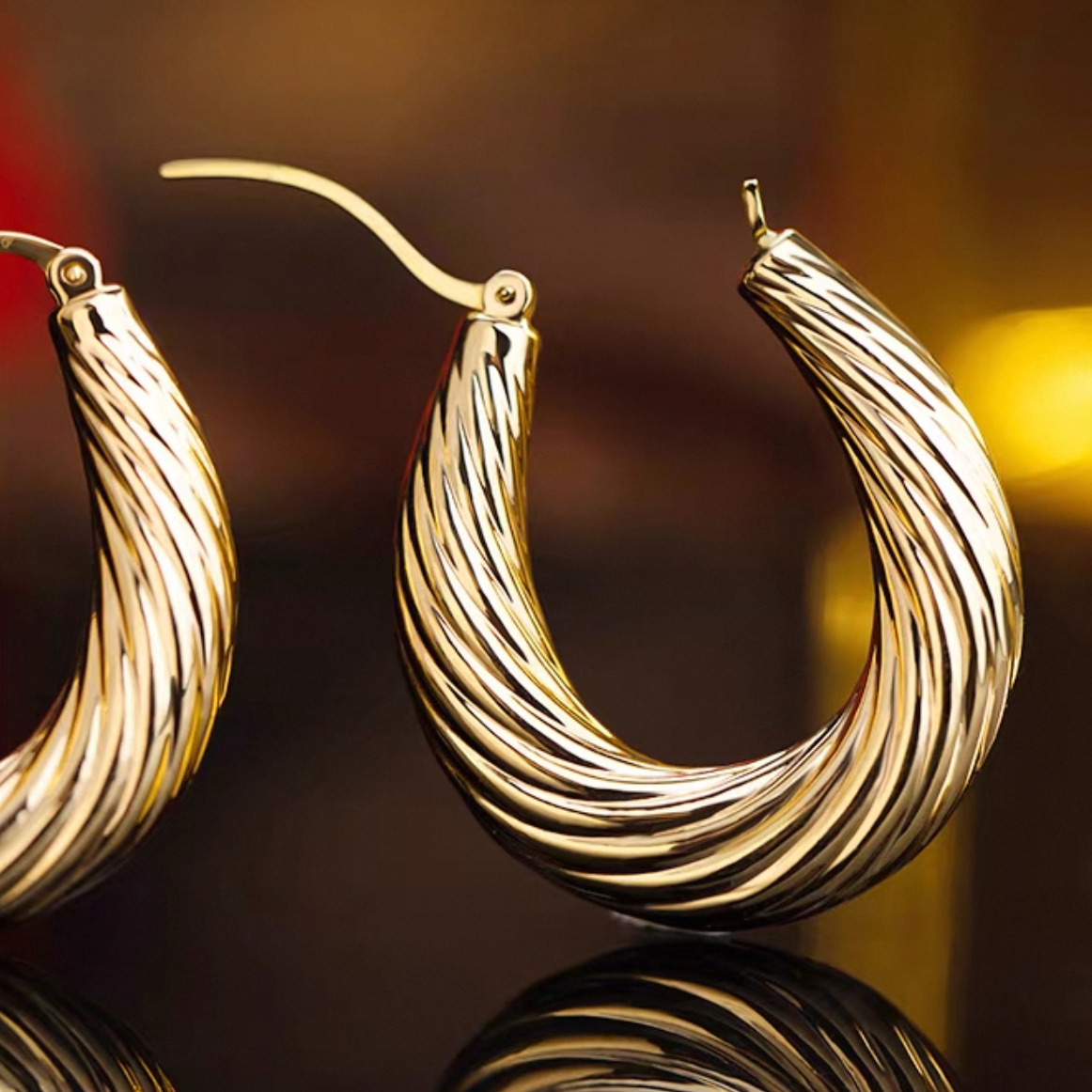 Large Twisted Rope Hoop Earrings