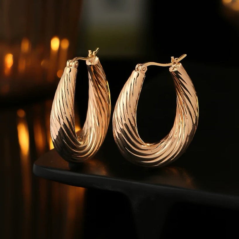Large Twisted Rope Hoop Earrings