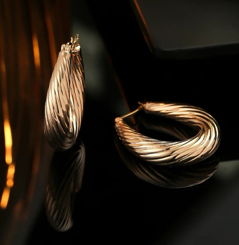 Large Twisted Rope Hoop Earrings