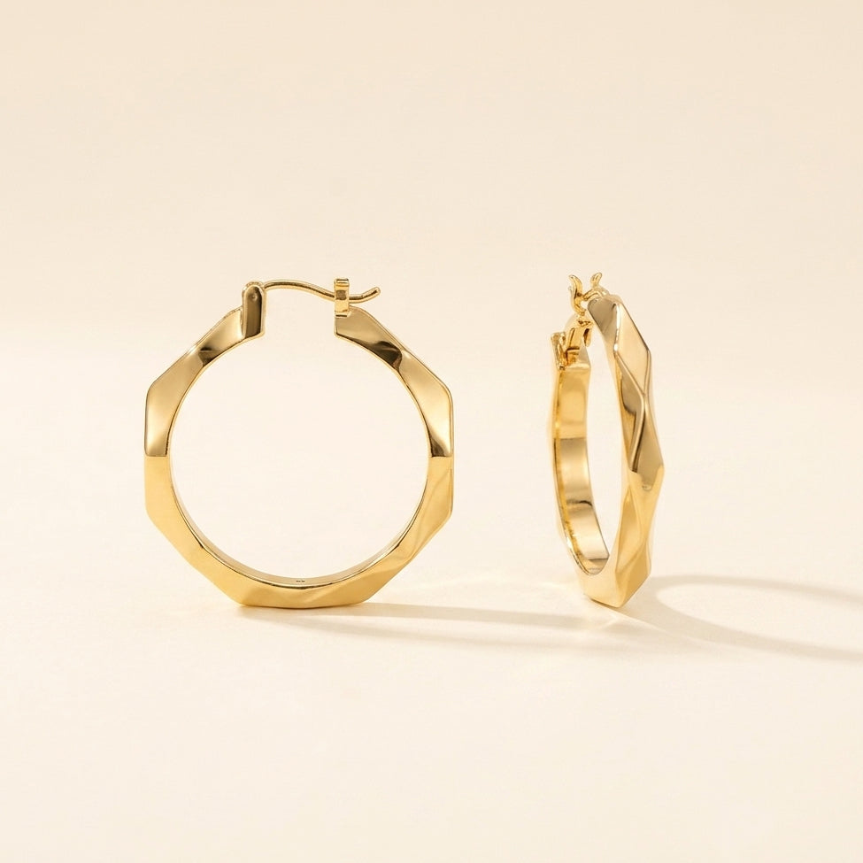 large faceted hoops