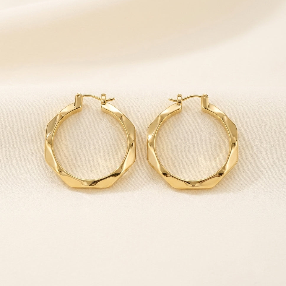 large faceted hoops