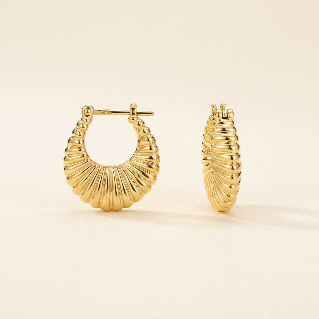 Scalloped Medium Hoops