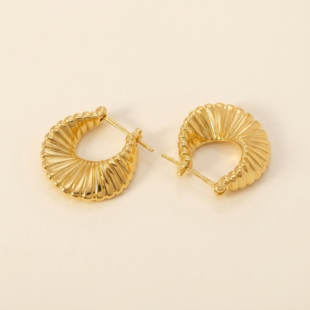Scalloped Medium Hoops