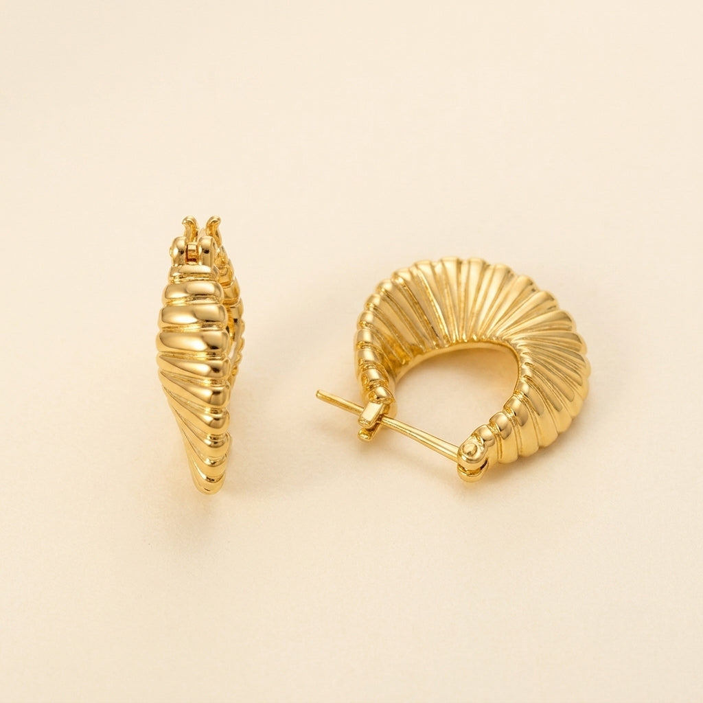 Scalloped Medium Hoops