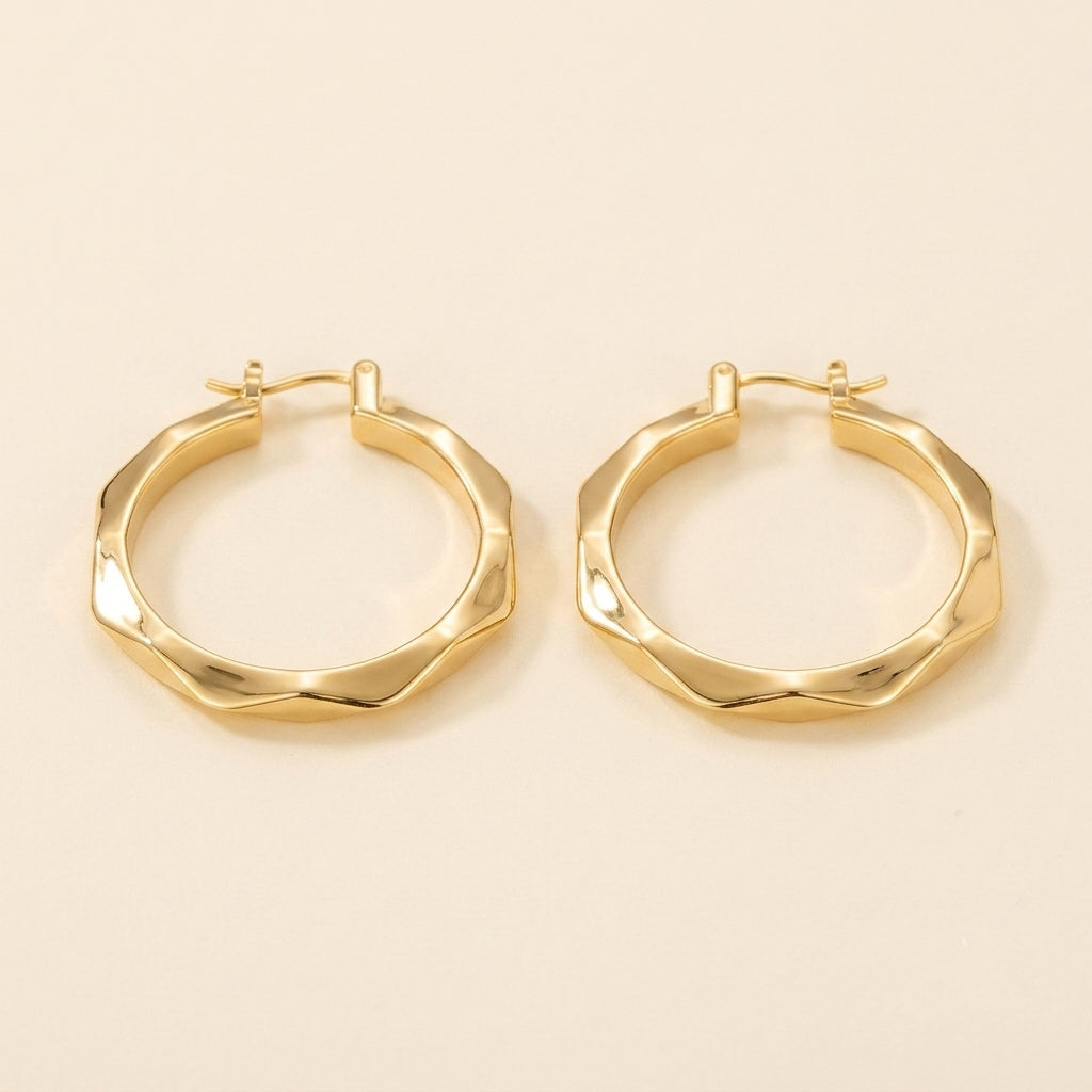large faceted hoops