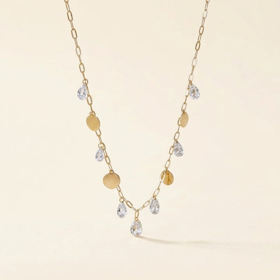 Diamond and Disc Necklace