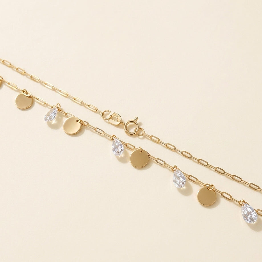 Diamond and Disc Necklace