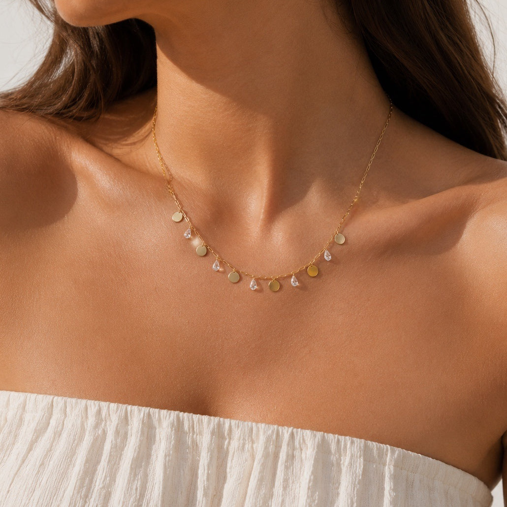 Diamond and Disc Necklace