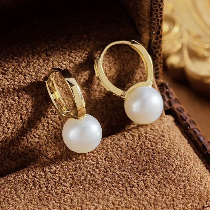 Large Pearl Hoops