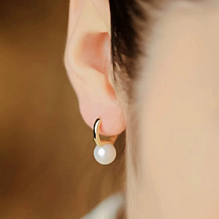 Large Pearl Hoops