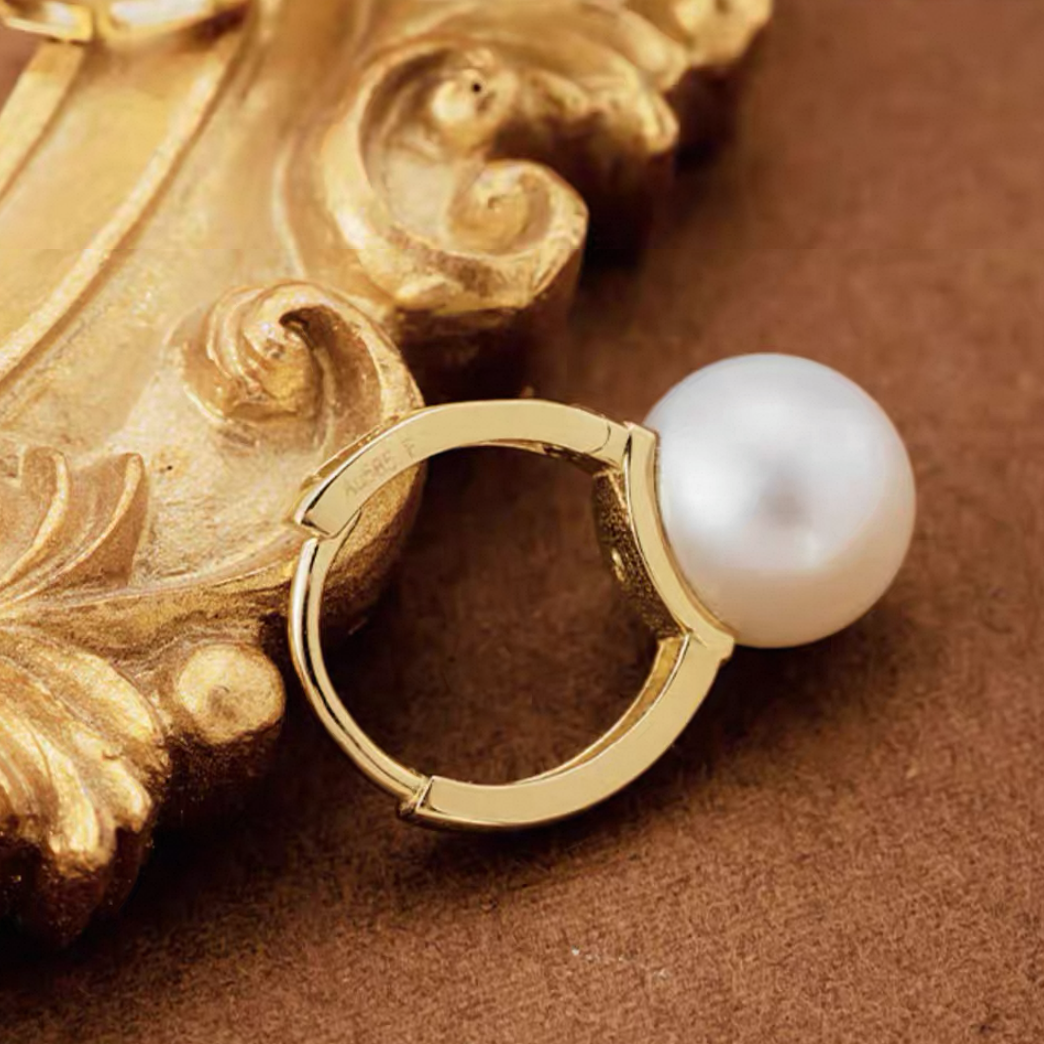 Large Pearl Hoops